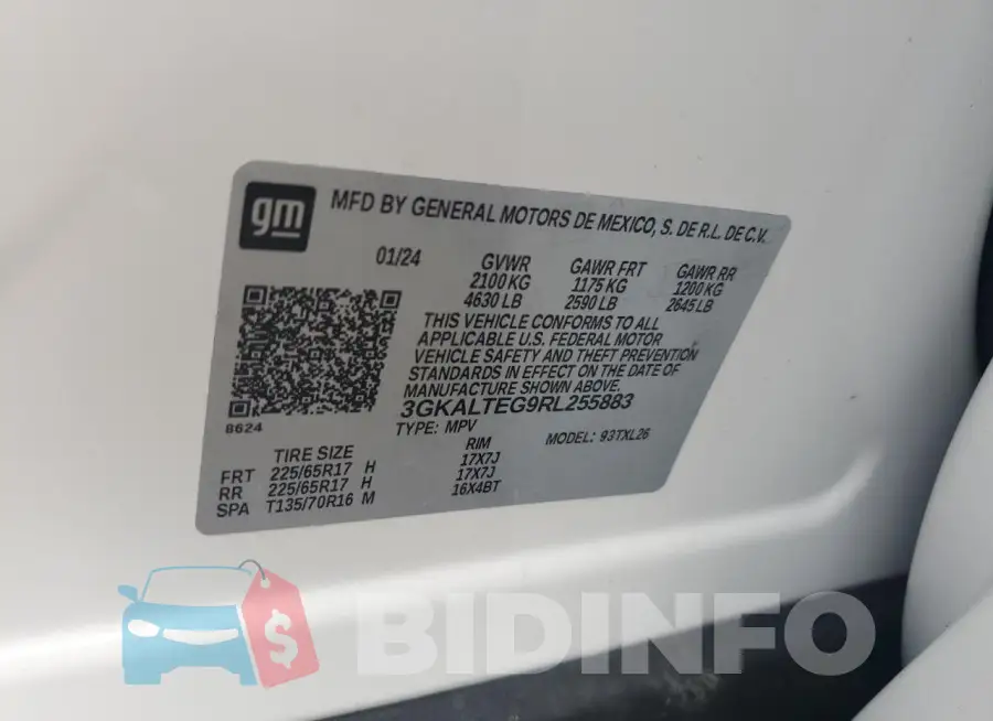 3GKALTEG9RL255883 Photo# 13