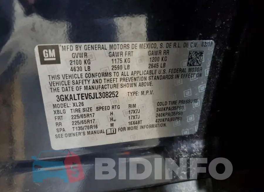 3GKALTEV6JL308252 Photo# 13