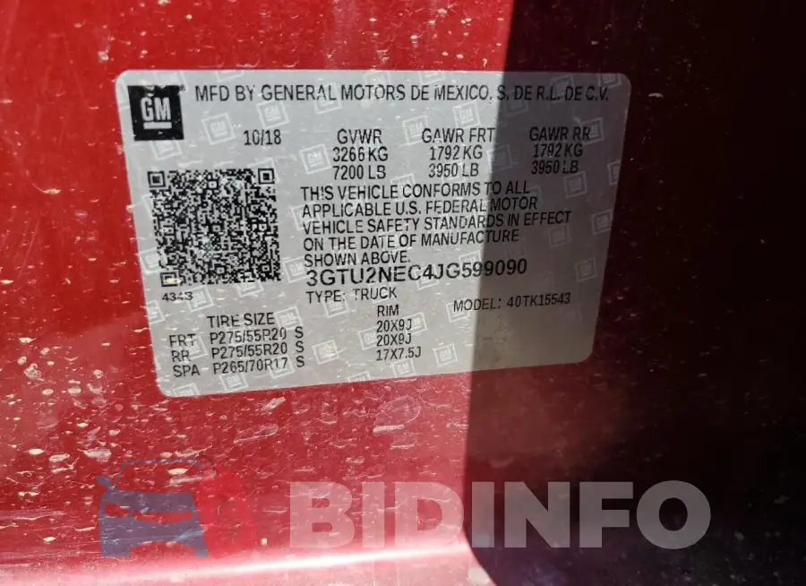 3GTU2NEC4JG599090 Photo# 12