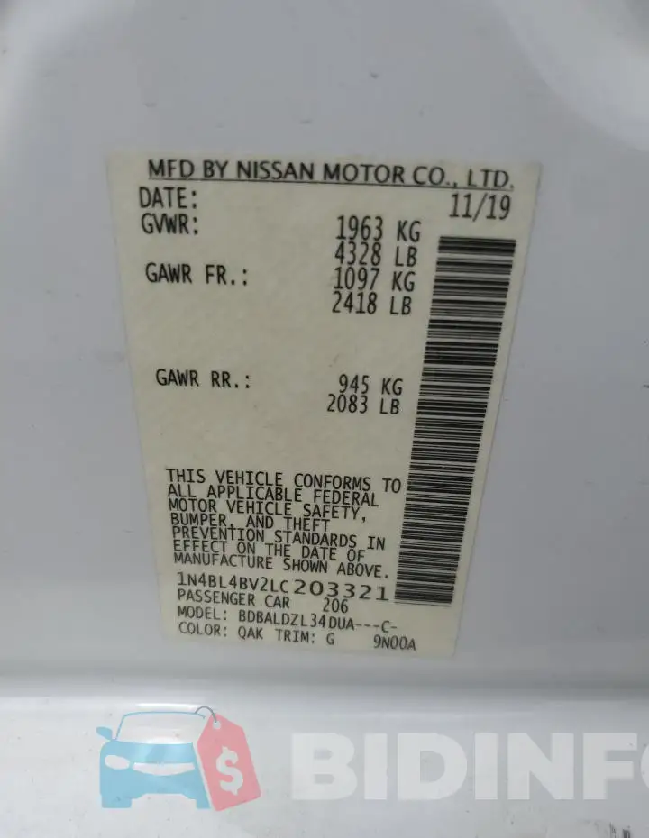 1N4BL4BV2LC203321 Photo# 12