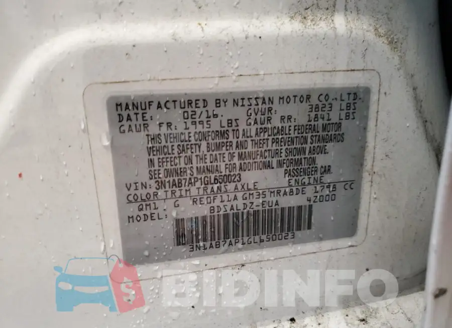 3N1AB7AP1GL650023 Photo# 13