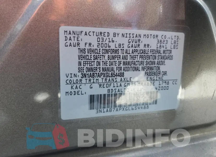3N1AB7APXGL654488 Photo# 13