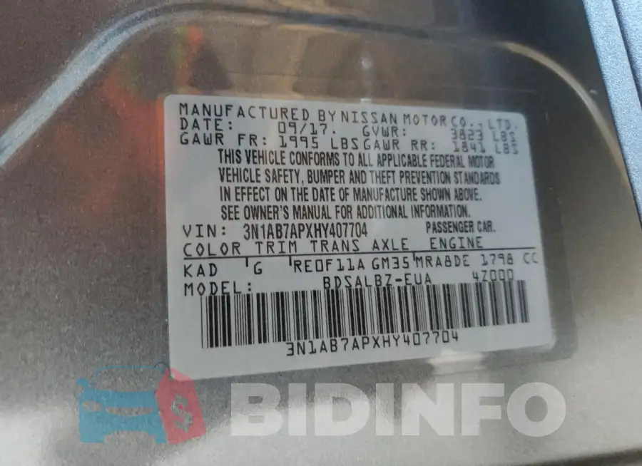 3N1AB7APXHY407704 Photo# 12
