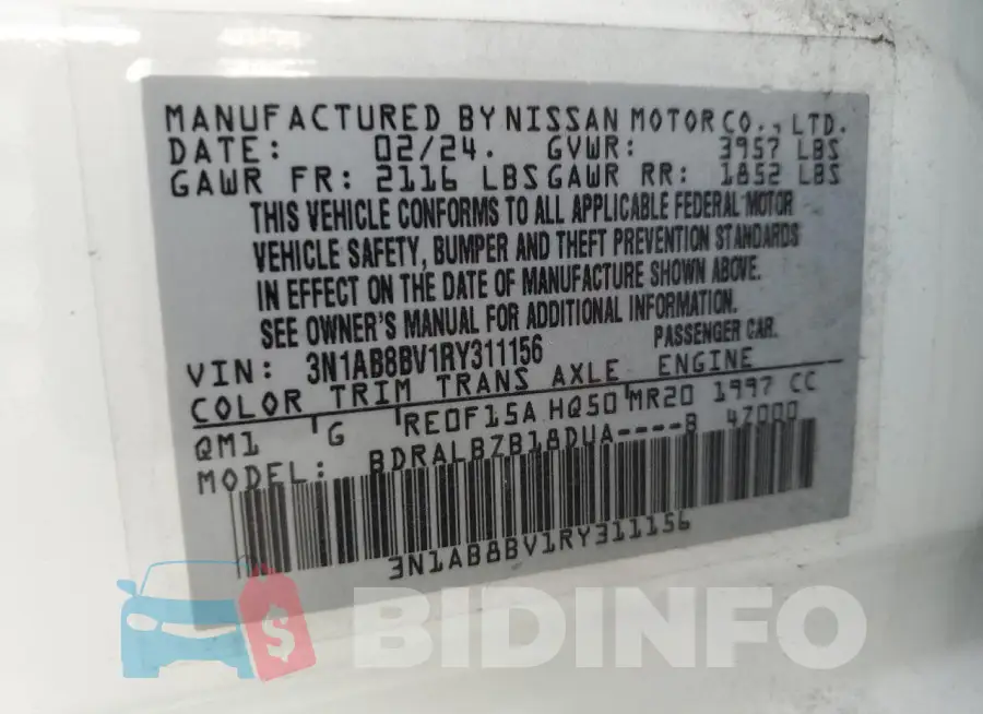 3N1AB8BV1RY311156 Photo# 12