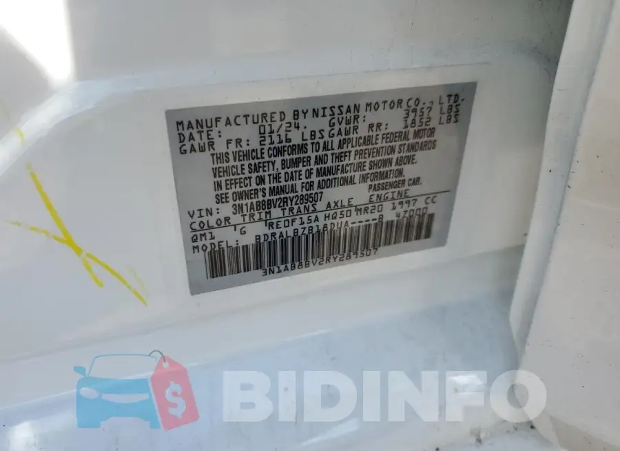 3N1AB8BV2RY289507 Photo# 12