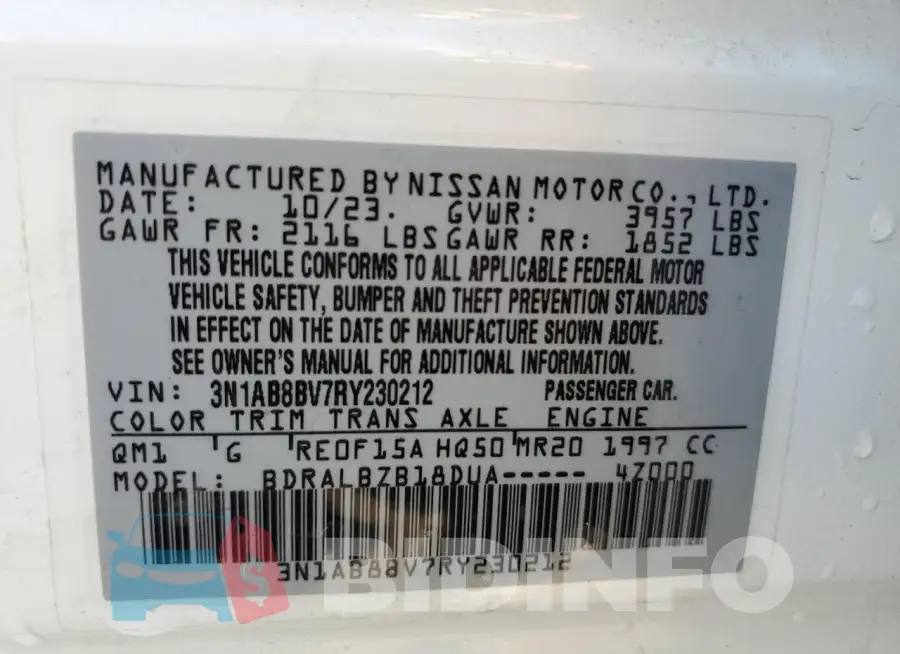 3N1AB8BV7RY230212 Photo# 12
