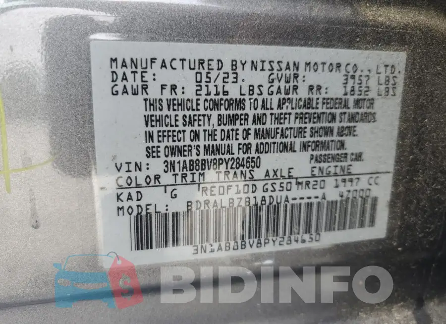 3N1AB8BV8PY284650 Photo# 12