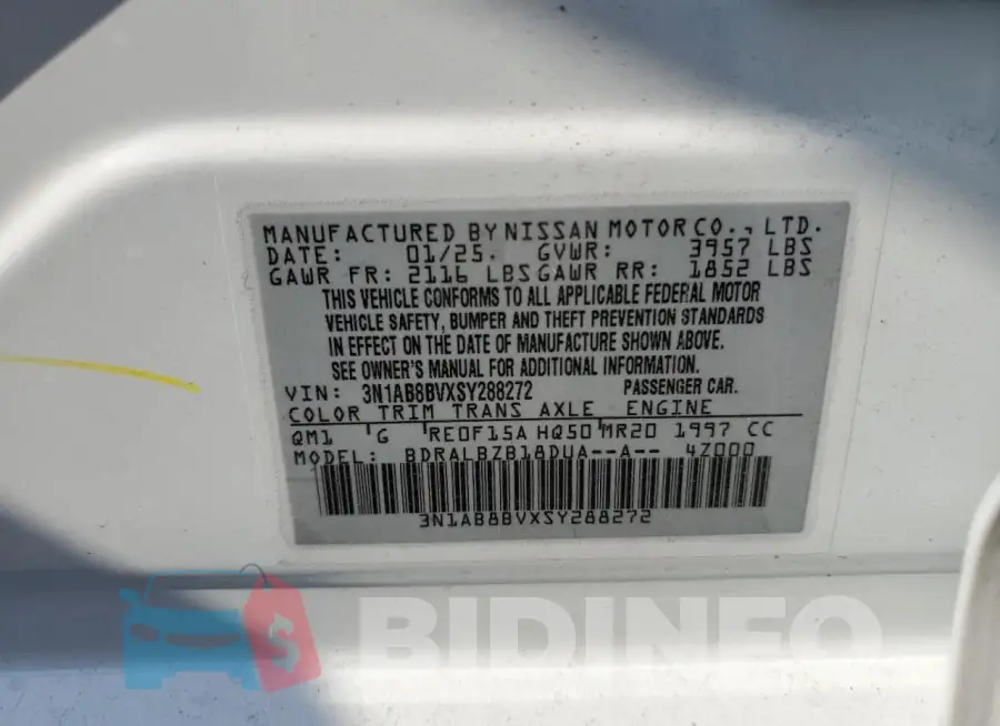 3N1AB8BVXSY288272 Photo# 12