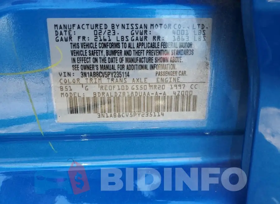 3N1AB8CV5PY235114 Photo# 12