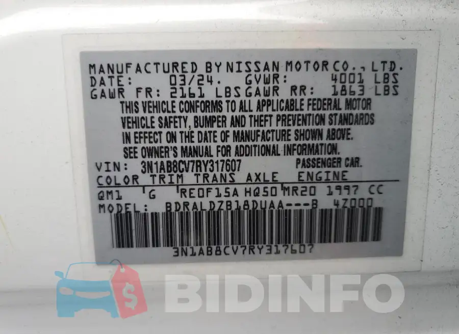 3N1AB8CV7RY317607 Photo# 12