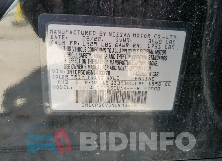 3N1CP5CV5NL493278 Photo# 13
