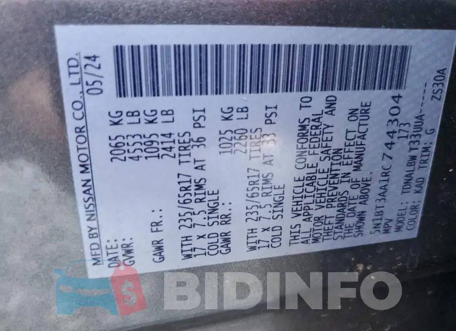 5N1BT3AA1RC744304 Photo# 13