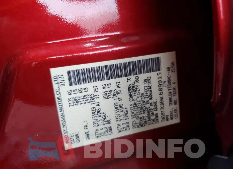 5N1BT3CB6NC689915 Photo# 13