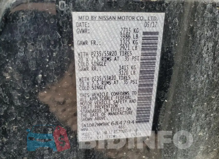 5N1DR2MM9HC684794 Photo# 13