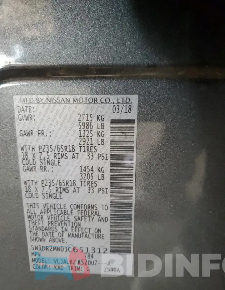 5N1DR2MN0JC651312 Photo# 12