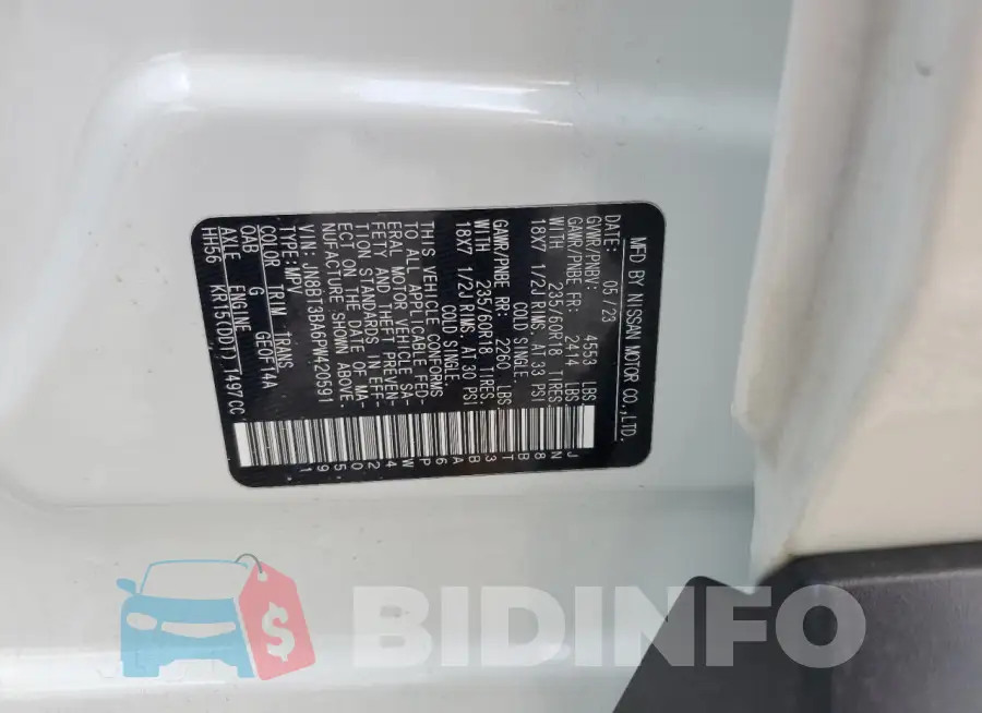 JN8BT3BA6PW420591 Photo# 14