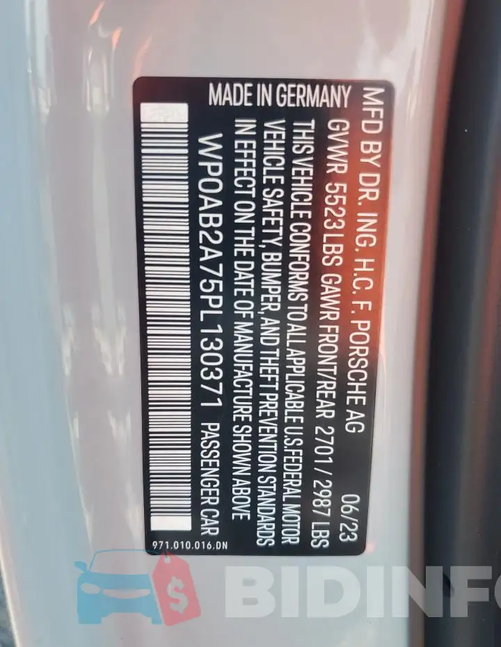 WP0AB2A75PL130371 Photo# 12
