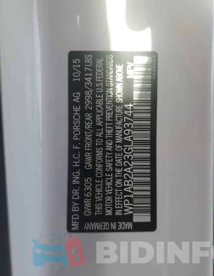 WP1AB2A23GLA93744 Photo# 13