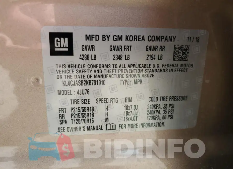 KL4CJASB2KB791910 Photo# 12
