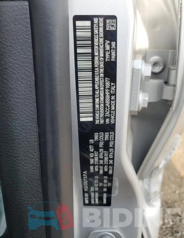 ZACCJABB9HPF16877 Photo# 13