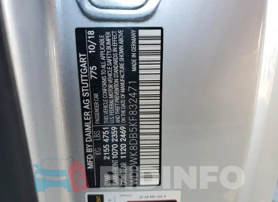 WDDWK8DB5KF832471 Photo# 12