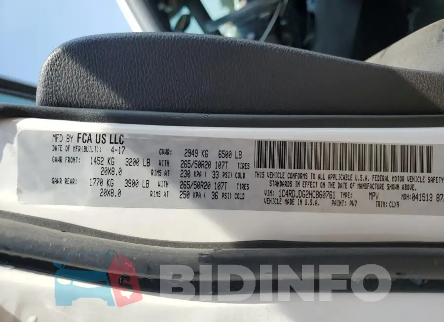 1C4RDJDG2HC860761 Photo# 13
