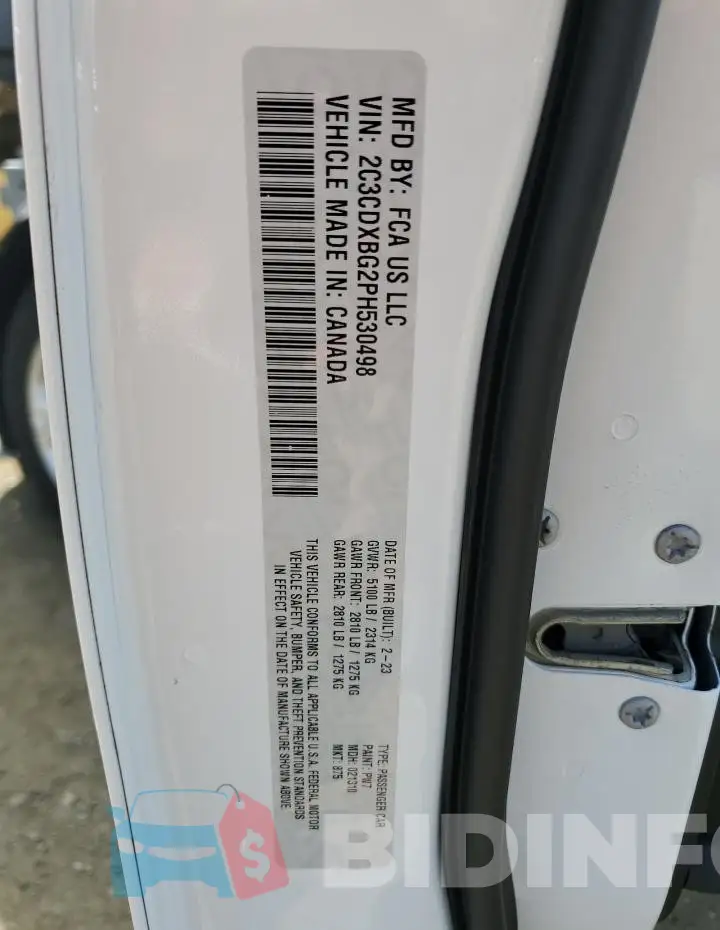 2C3CDXBG2PH530498 Photo# 13
