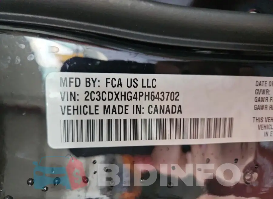 2C3CDXHG4PH643702 Photo# 13