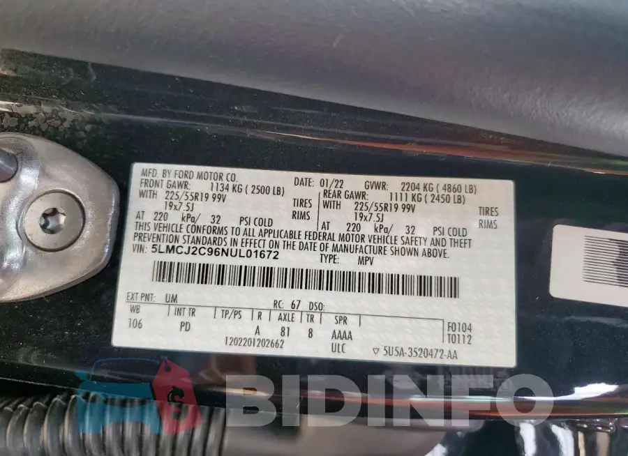 5LMCJ2C96NUL01672 Photo# 13