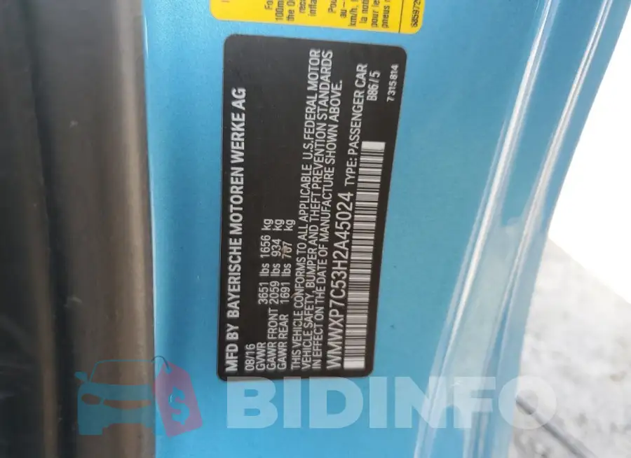 WMWXP7C53H2A45024 Photo# 12
