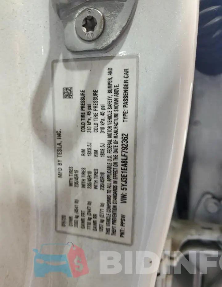 5YJ3E1EA8LF792362 Photo# 12