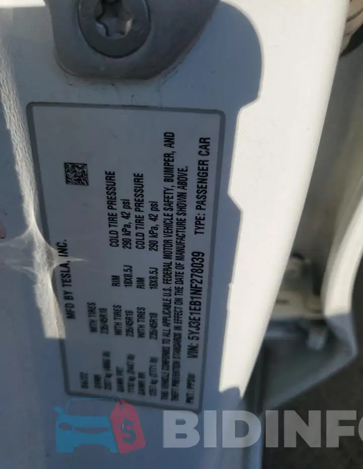 5YJ3E1EB1NF278039 Photo# 13