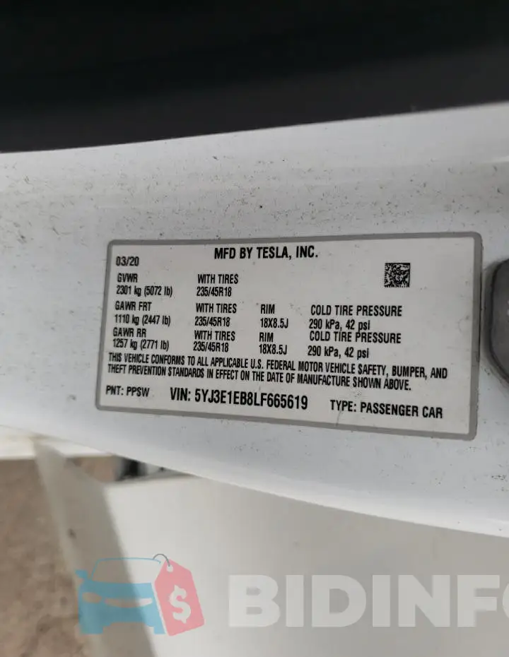 5YJ3E1EB8LF665619 Photo# 13