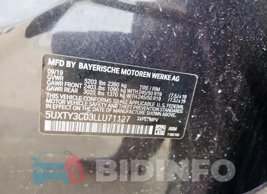 5UXTY3C03LLU71127 Photo# 13
