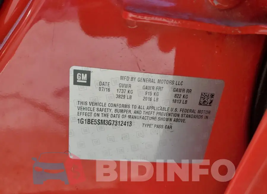 1G1BE5SM3G7312413 Photo# 12
