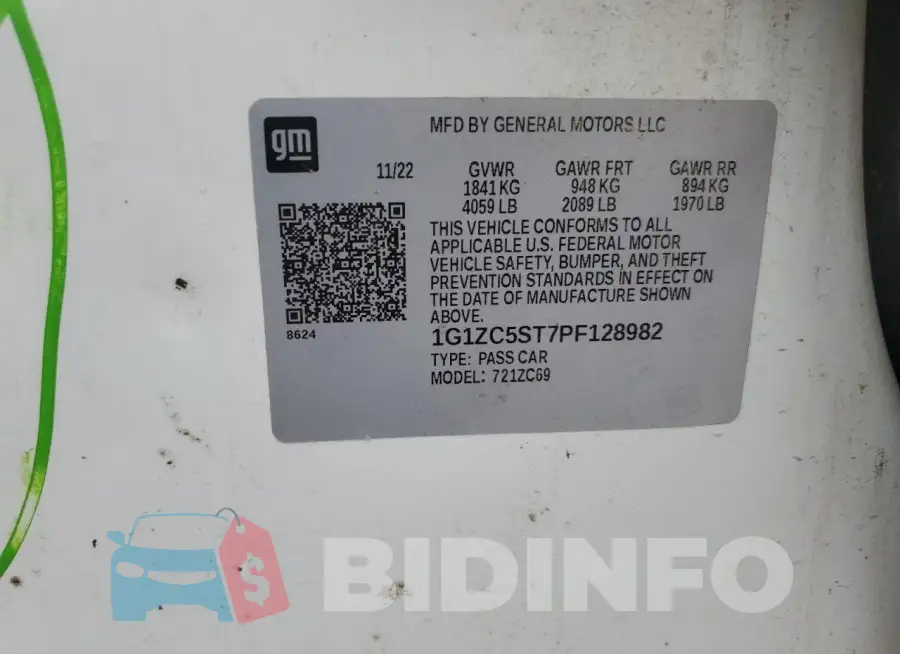 1G1ZC5ST7PF128982 Photo# 12