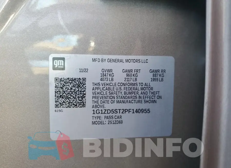 1G1ZD5ST2PF140955 Photo# 13