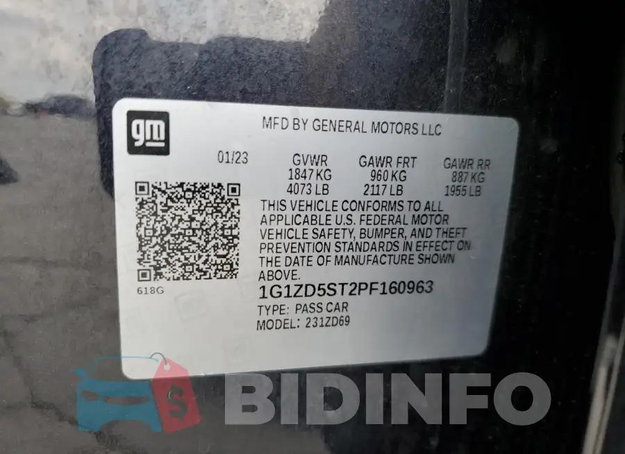 1G1ZD5ST2PF160963 Photo# 13