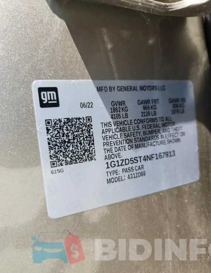 1G1ZD5ST4NF167913 Photo# 12