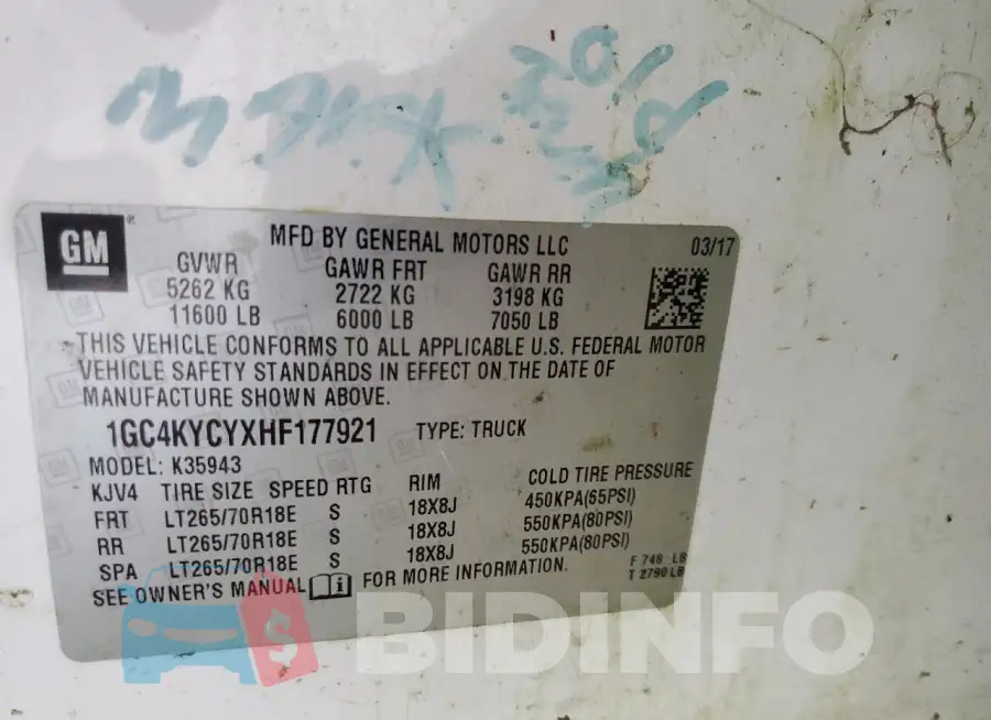 1GC4KYCYXHF177921 Photo# 12
