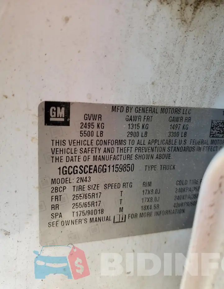 1GCGSCEA6G1159850 Photo# 12
