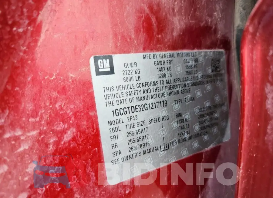 1GCGTDE32G1217179 Photo# 12
