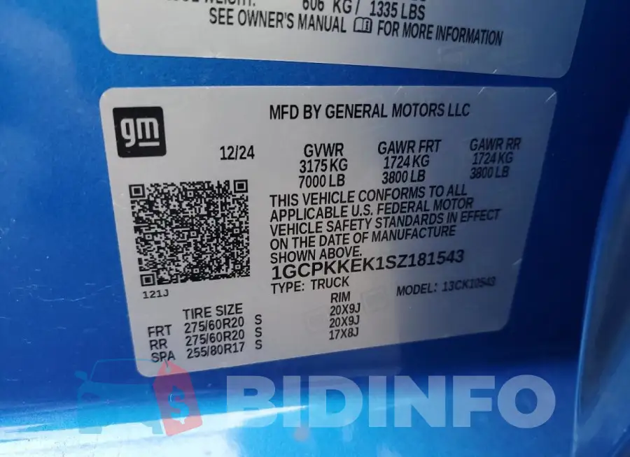 1GCPKKEK1SZ181543 Photo# 12