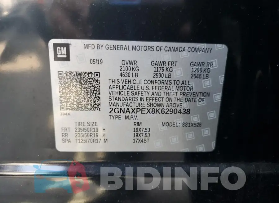 2GNAXPEX8K6290438 Photo# 12