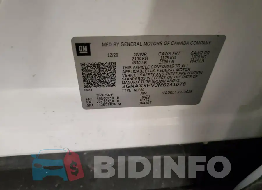 2GNAXXEV3M6141078 Photo# 13
