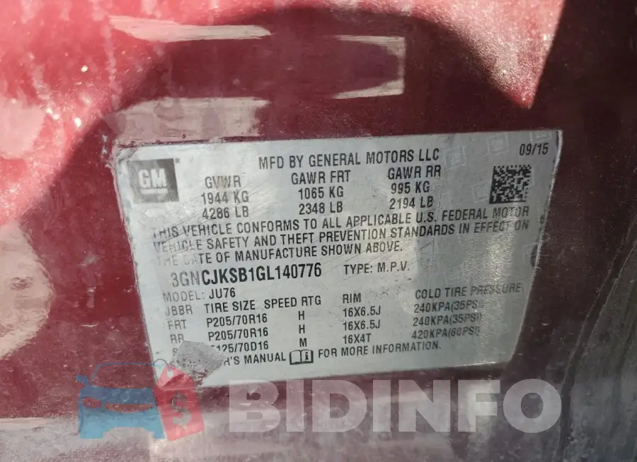 3GNCJKSB1GL140776 Photo# 13