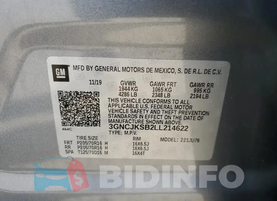 3GNCJKSB2LL214622 Photo# 14