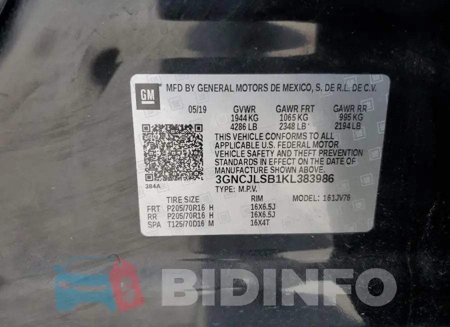 3GNCJLSB1KL383986 Photo# 13