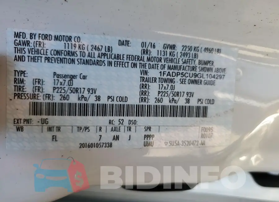 1FADP5CU9GL104297 Photo# 13