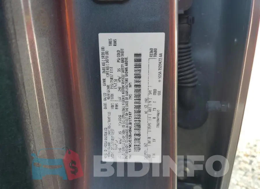 1FMDE5BH8NLB17247 Photo# 12